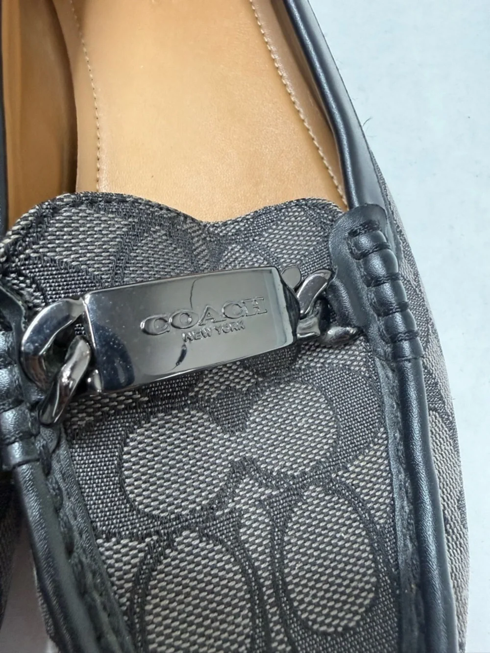 Coach Women's Black Signature Monogram Jacquard Loafers - Picture 3 of 10